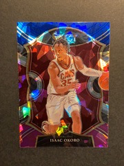 2020-21 Panini Select Concourse Blue/White/Purple Cracked Ice RC #65 Isaac Okoro Cavaliers